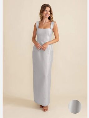 Lulakate Square-Neck Blue Satin Gown